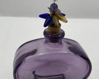 Lot 96 | Purple Decorative Glass Bottle with Jeweled