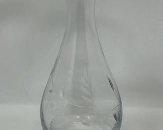 Lot 114 | Lenox Etched Glass Leaves Clear Glass Vase