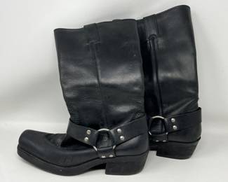 Lot 129 | Sz 8 Womens Leather Harness Motorcycle Boot Boots