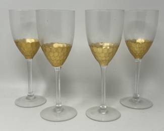 Lot 22 | Fitz & Floyd Golden Honeycomb Wine Glasses