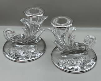 Lot 258 | Fostoria Baroque Cornucopia Candlesticks