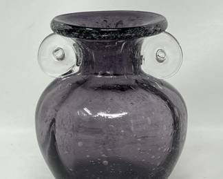 Lot 192 | Amethyst Art Glass Handled Curvy Vase