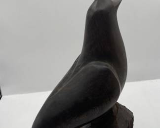 Lot 87 | Carved Wood Quail Partridge Statue Heavy Wooden