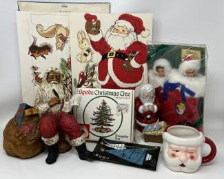 Lot 177 | Vintage Christmas Spode, Santas, Glass Noel Dish,