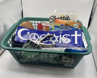 Lot 52 | Basket-O-Office Supplies Pens Pencils Labels