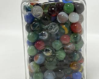 Lot 211a | Vintage Marbles in Fleur de Lis Jar