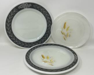 Lot 132 | Corning Pyrex Laurel Leaf Fire King Milk Glass