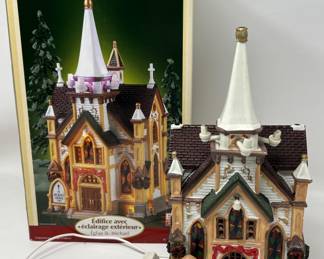 Lot 168 | Lemax Light up Christmas Village St Michaels Churc