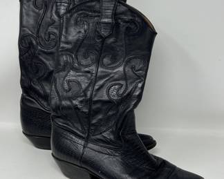 Lot 128 | Sz 7.5 Leather Vintage Cowboy Boots Womens