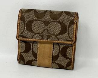 Lot 197 | Coach Leather & Canvas Bifold Wallet Monogram