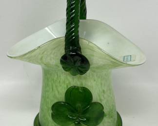 Lot 234 | Eamon Clover Art Glass Cased Glass Basket Vase