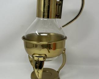 Lot 190 | Goldtone Glass Coffee Carafe Chaffer