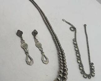 Lot 339 | Costume Jewelry Lot Earrings Necklaces Rhinestone