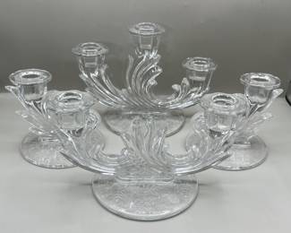 Lot 262 | VIntage Fostoria Etched Glass Candlesticks