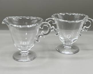 Lot 256 | Fostoria Century Cream & Sugar Glass c1950