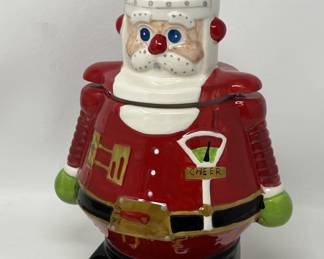 Lot 166 | Santa Cookie Jar Sleigh Bell Bistro Christmas