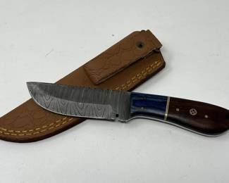 Lot 216 | Damascus Steel 4" Hunting Knife