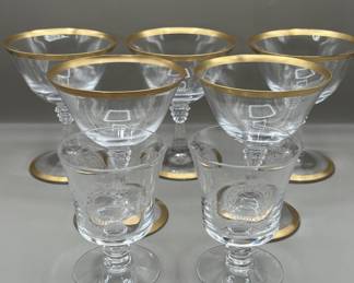 Lot 267 | Antique Pristine Gold RImmed Wine Glasses