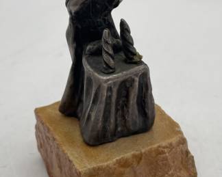 Lot 31 | Israeli Sterling Silver Miniature Statue on Rock,