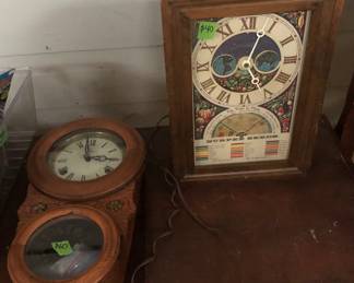 Old clocks. Right one needs care. Left hand cutie is electric.