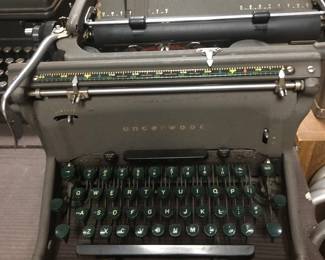 One of 3 old Underwood typewriters