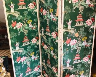 Charming old dressing or boudoir screen. Some minor issues that can easily be mended.