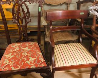Sample of many antique chairs