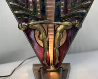L & LWMC Art Deco Figural Nude Ladies Lamp Lovesky
