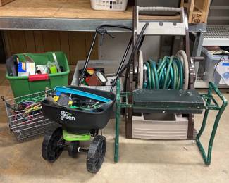 Garden Hose Reel, Sta Green Spreader Garage Assortment
