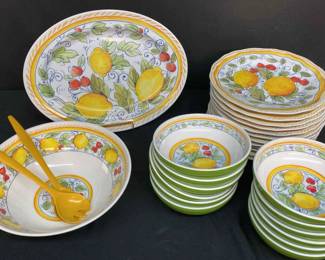 Le Cadeaux Melamine Lemon Dish Ware