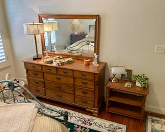 Young Republic maple dresser and end table
