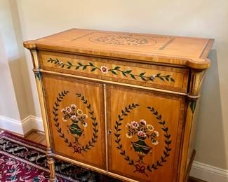 Hand painted Adams style cabinet