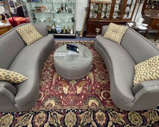 Pair of Precedent Meredith Sofa with Ottoman/Coffee Table