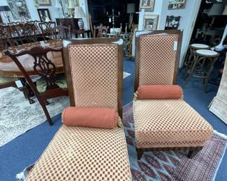 Pair of Tall Cellura Checkered Chairs