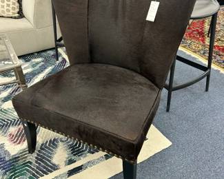 Arhaus Camden Wing Chair Black Cow Hide