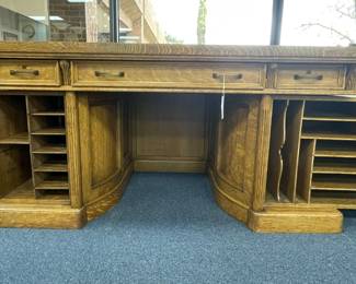 Antique Oak Gunn Co. Rotary Style Desk