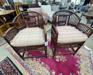 Pair of 20th Century Brighton Pavilion Chairs - Bamboo Ratten