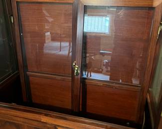 vintage rosewood Asian display cabinets - doors and glass shelves have ben disassembled for easy moving