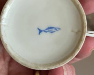 Nyon Switzerland antique demitasse cup/saucers (3)