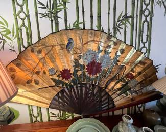 Large painted fan