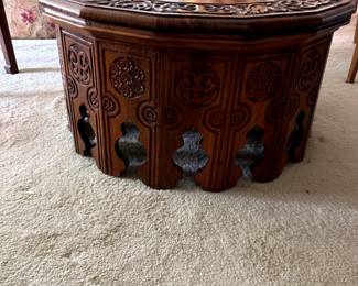 vintage carved wood table