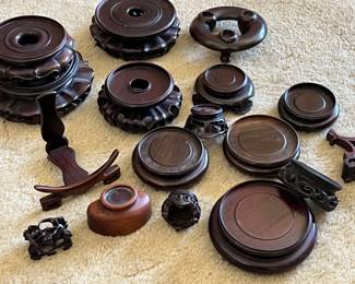 vintage carved Chinese wood bases / stands / pedestals - many, many more than this available in all sizes