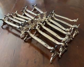 vintage Christofle silver plated knife rests Chrysentheme pattern c. 1900