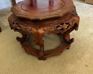 vintage carved Chinese plant stand