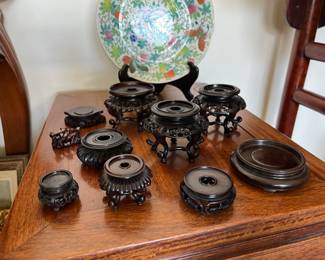 vintage carved Chinese wood bases / stands / pedestals - many, many more than this available in all sizes