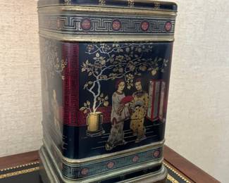 vintage c. 1950s tea canister tin lamp