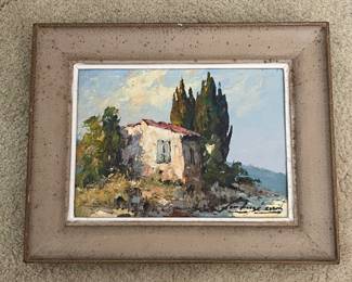 vintage artist signed framed oil painting