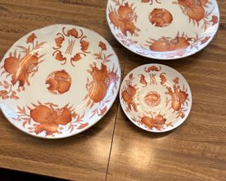 Antique Chinese polychrome dishes