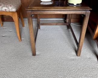 vintage side table with asian design details