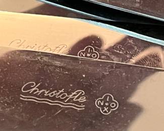 vintage Christofle silver-plated flatware in the Marly pattern